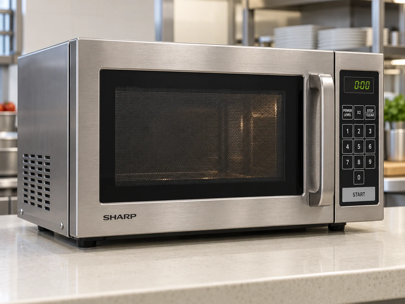 Illustration of a Sharp commercial microwave oven